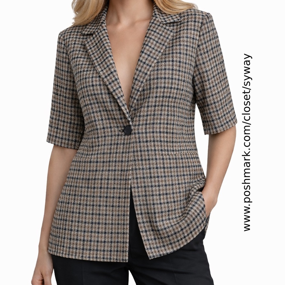 Kal Rieman Singe Button Woven Blazer